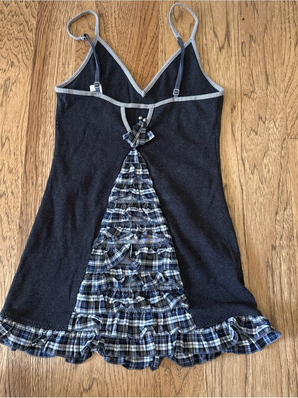 Victoria’s Secret vintage  ruffle Plaid tank top with bells S